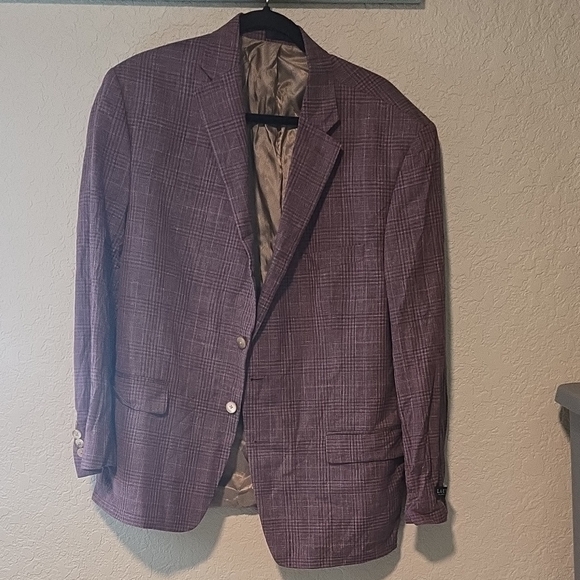 Lauren Ralph Lauren Black Label Purple Plaid Suit Jacket